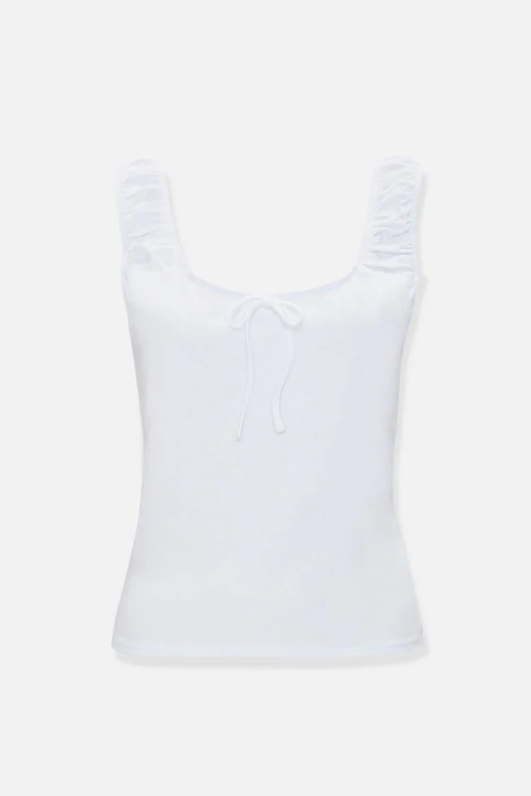 Ruched-Strap Tank Top