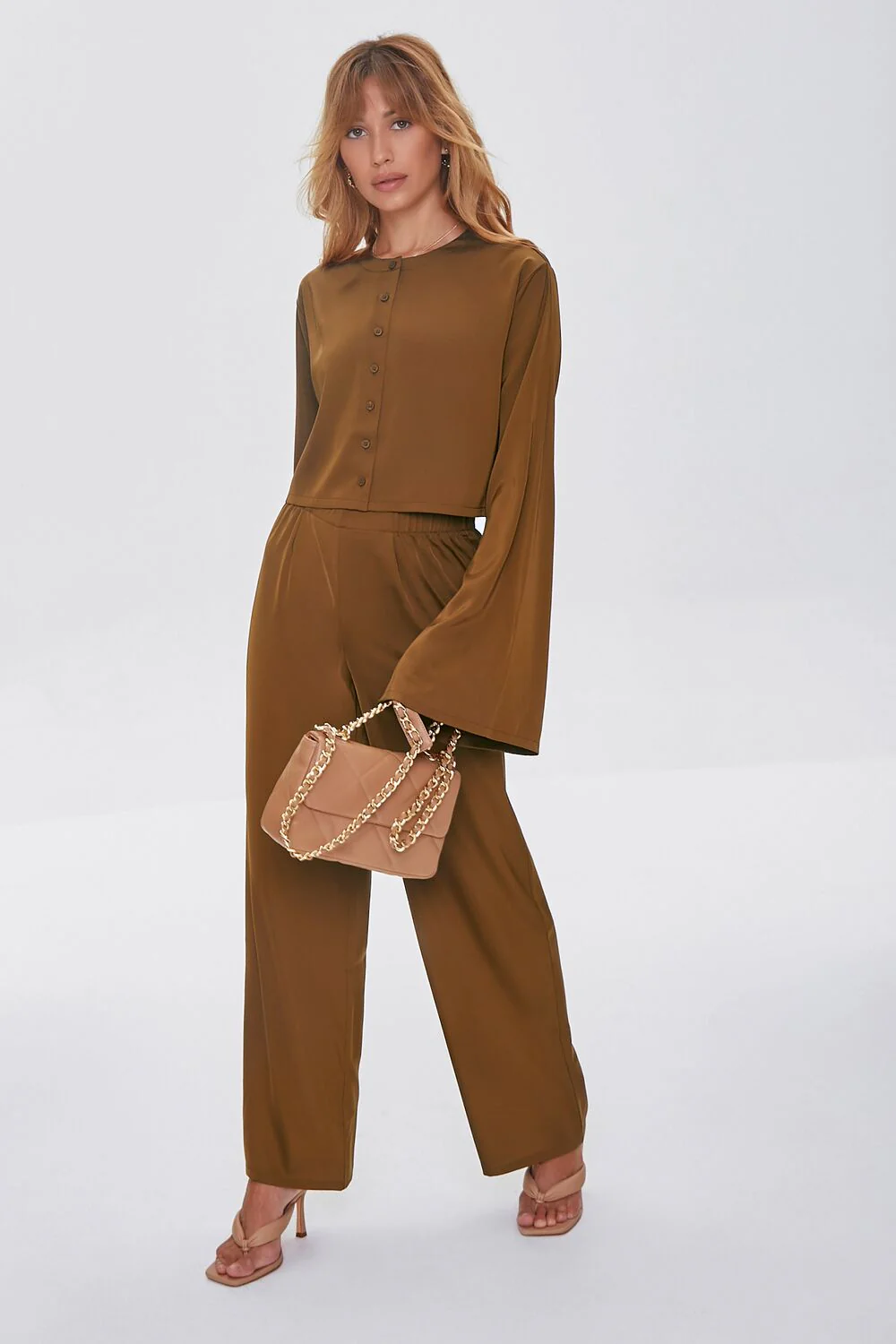 Satin Wide-Leg Pants