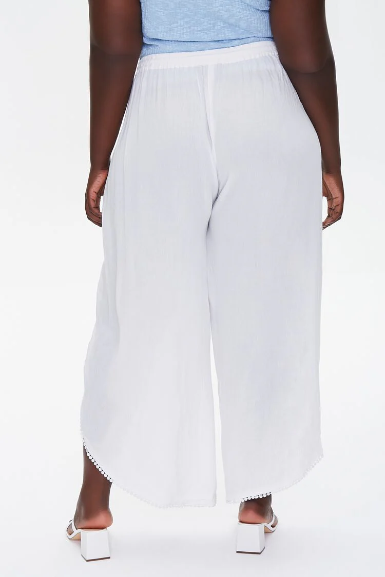 Plus Size Crochet-Trim Tassel Pants - Image 9