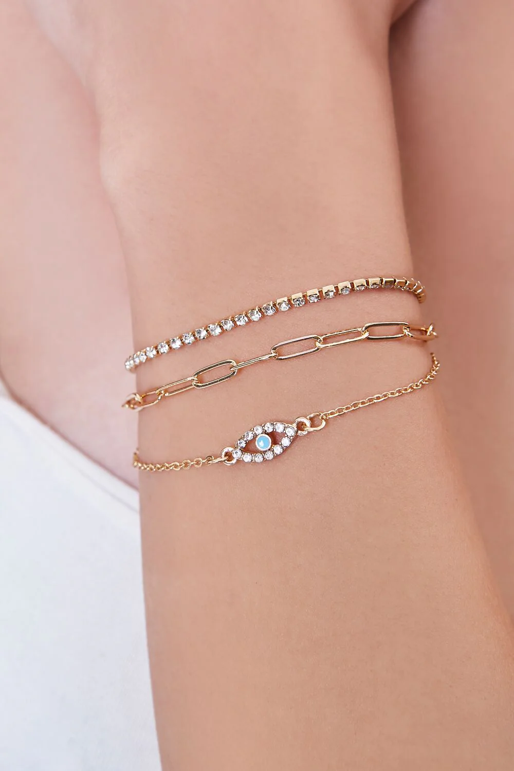 Evil Eye Charm Bracelet Set