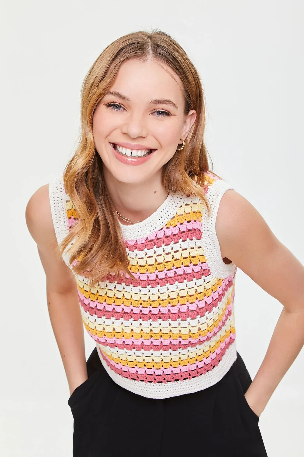 Striped Crochet Top