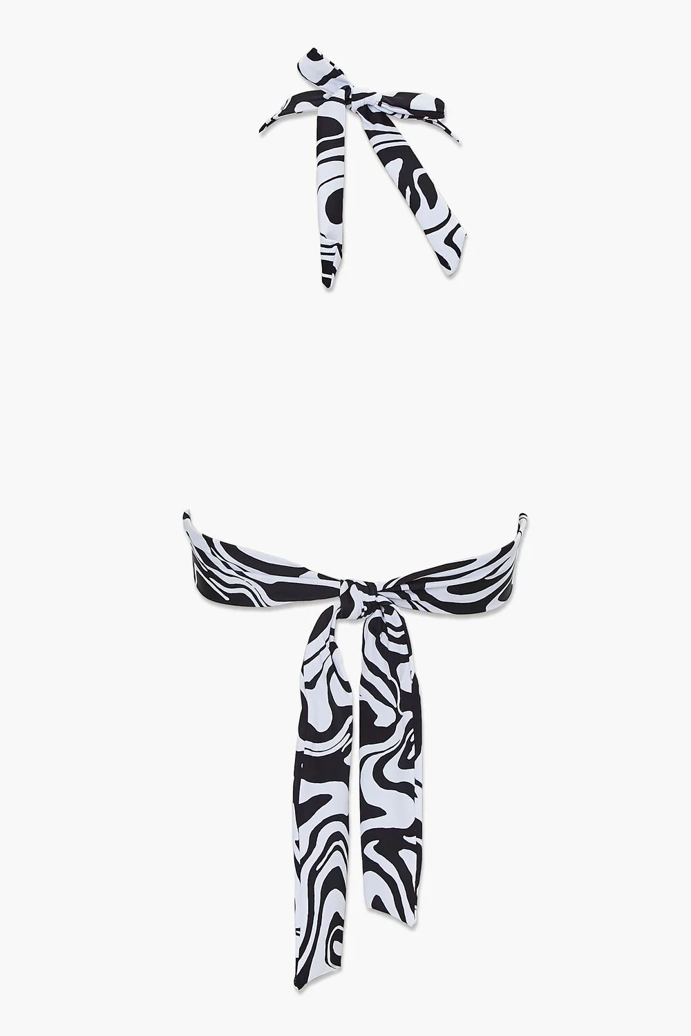 Abstract Print Halter Bikini Top - Image 5
