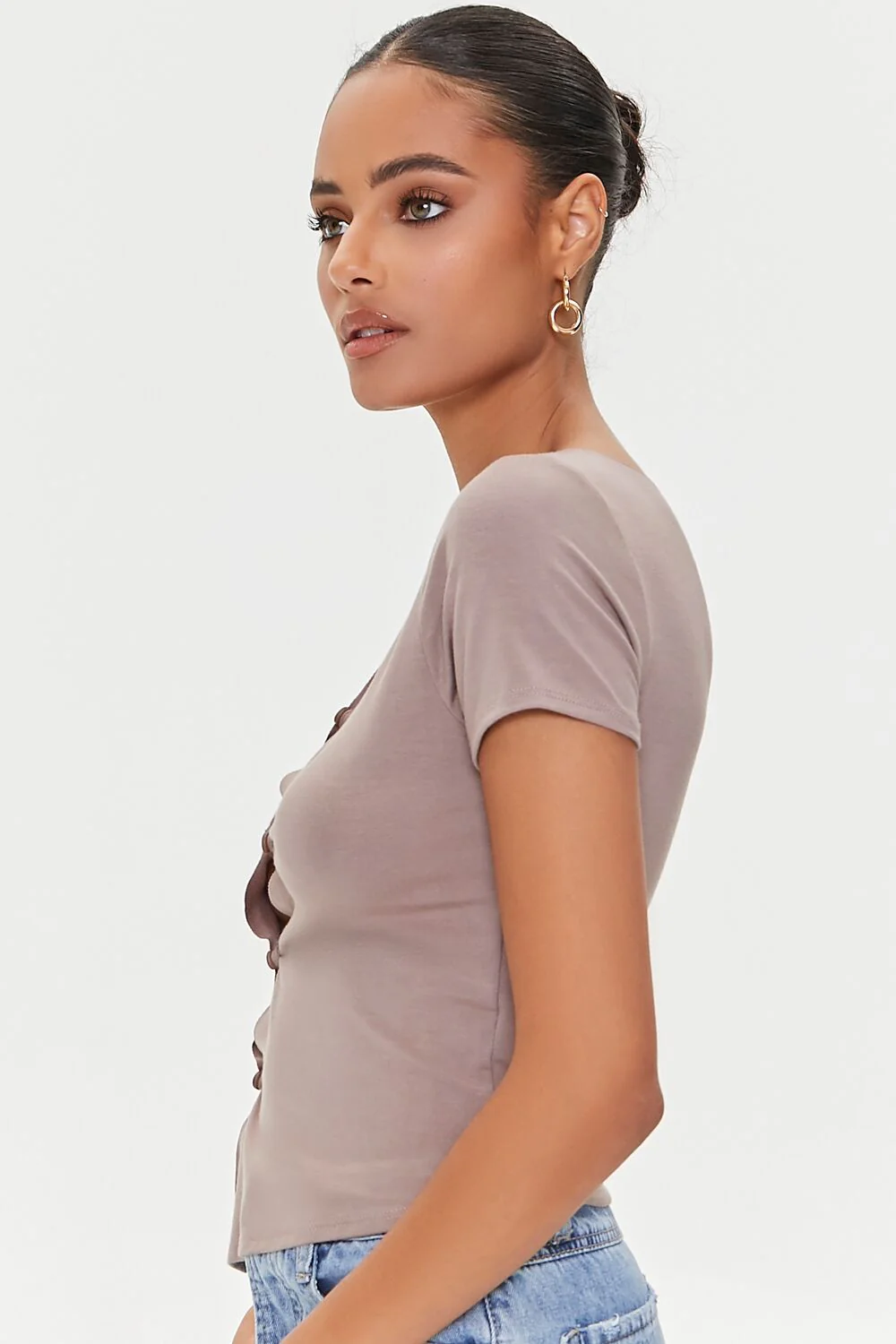 Cutout Button-Loop Tee - Image 8