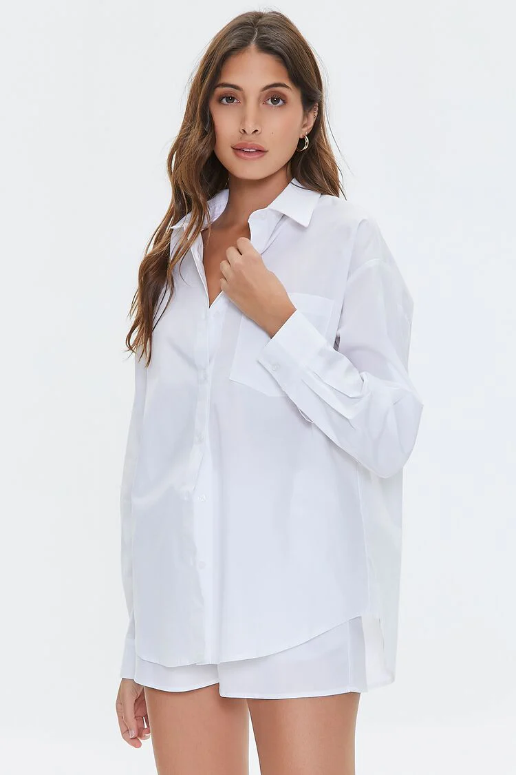 Poplin Drop-Sleeve Shirt
