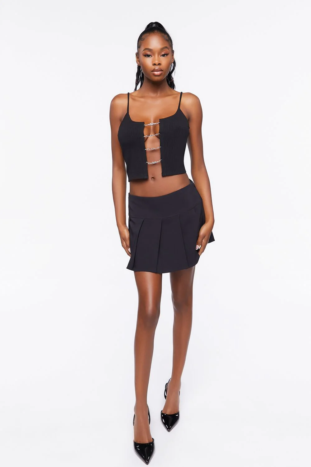 Rhinestone Heart Ladder Cutout Cami - Image 5