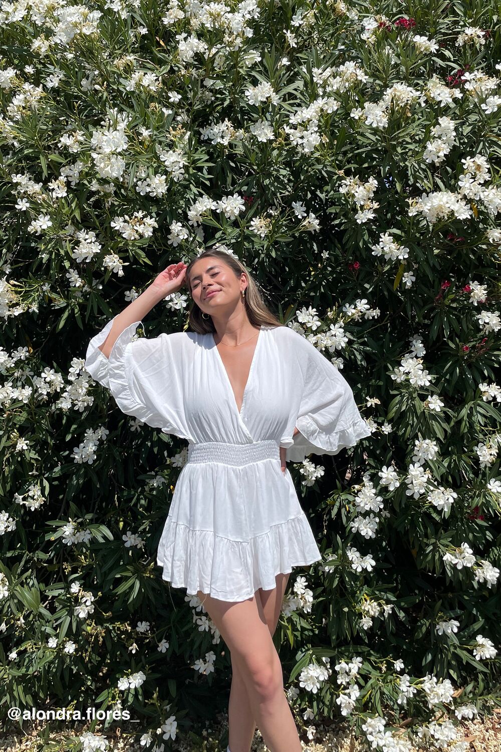 Plunging Ruffle-Trim Romper