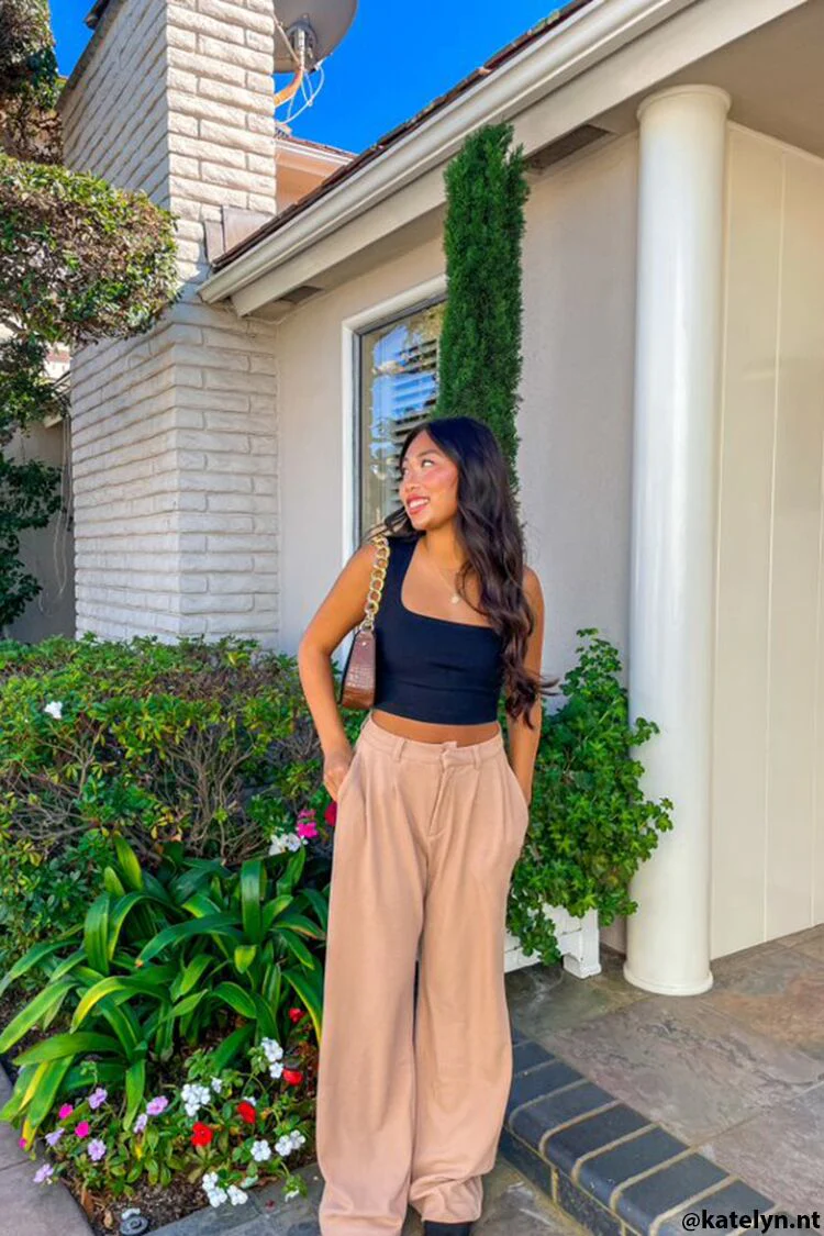 Wide-Leg High-Rise Pants