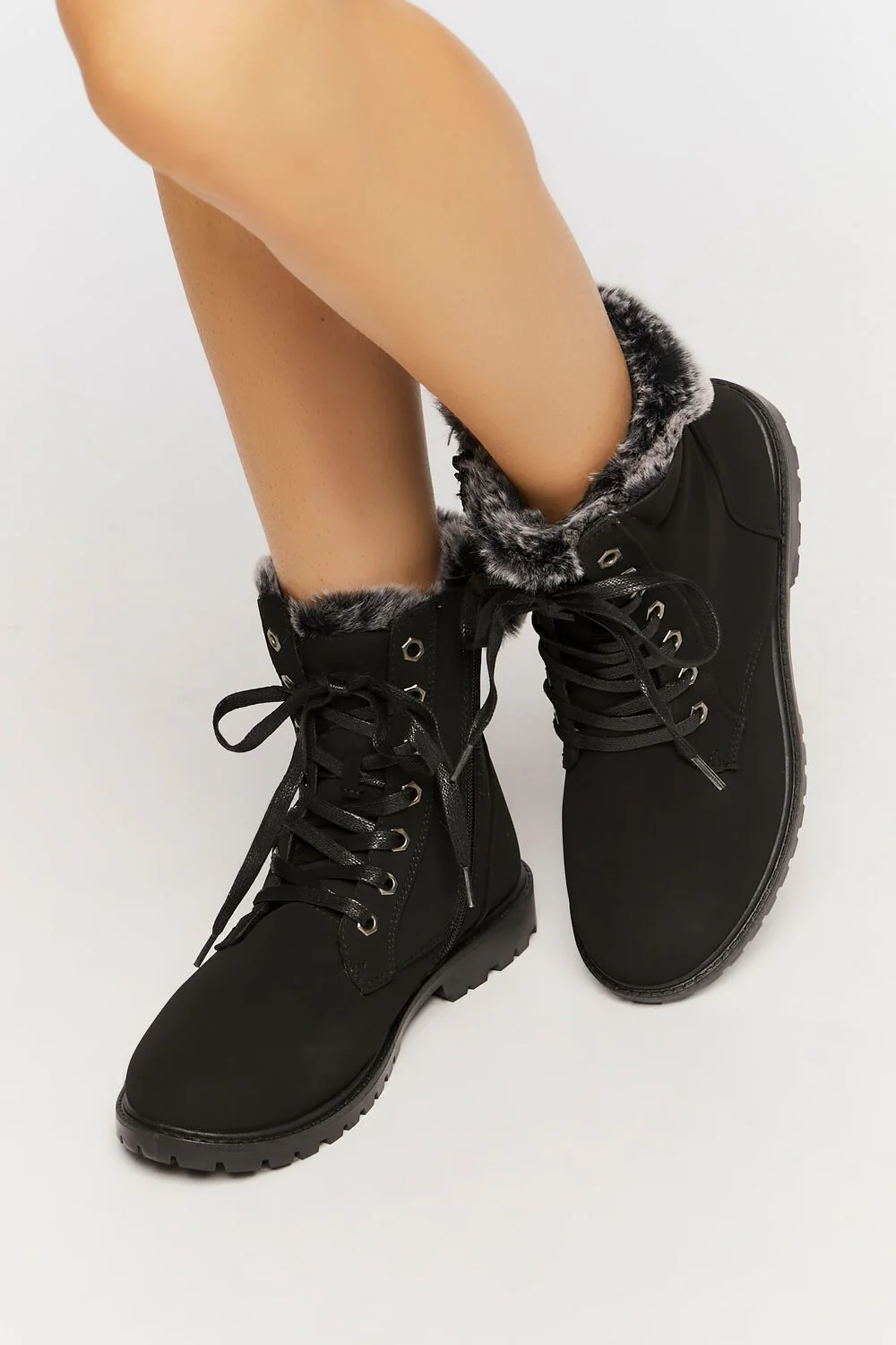 Faux Fur-Lined Ankle Booties