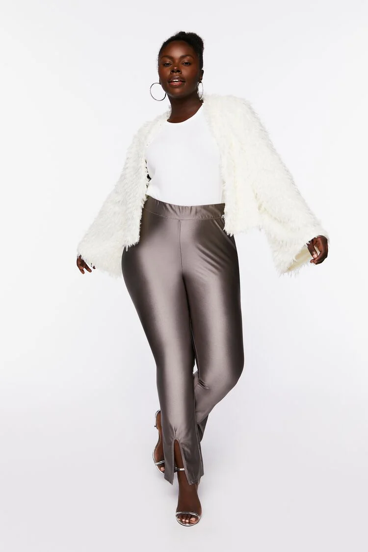 Plus Size Split Hem Leggings