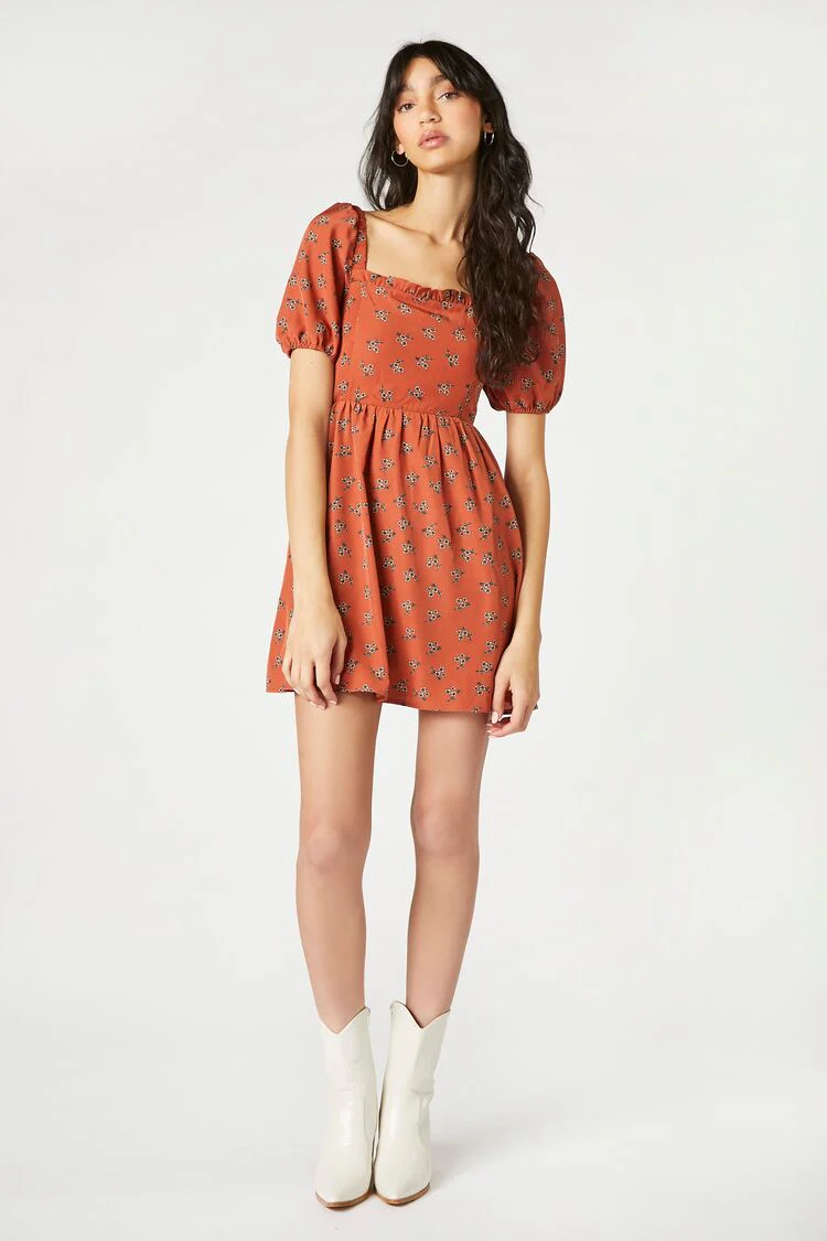 Floral Fit & Flare Mini Dress - Image 4