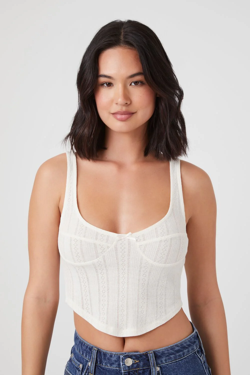 Curved-Hem Cropped Tank Top
