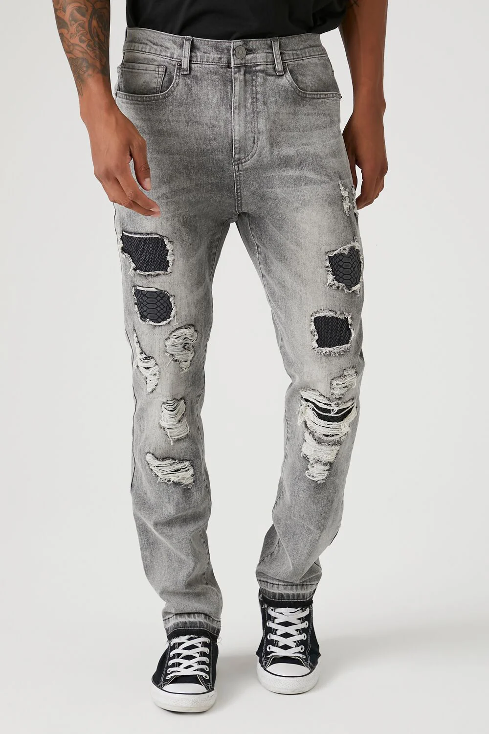 Distressed Slim-Fit Jeans