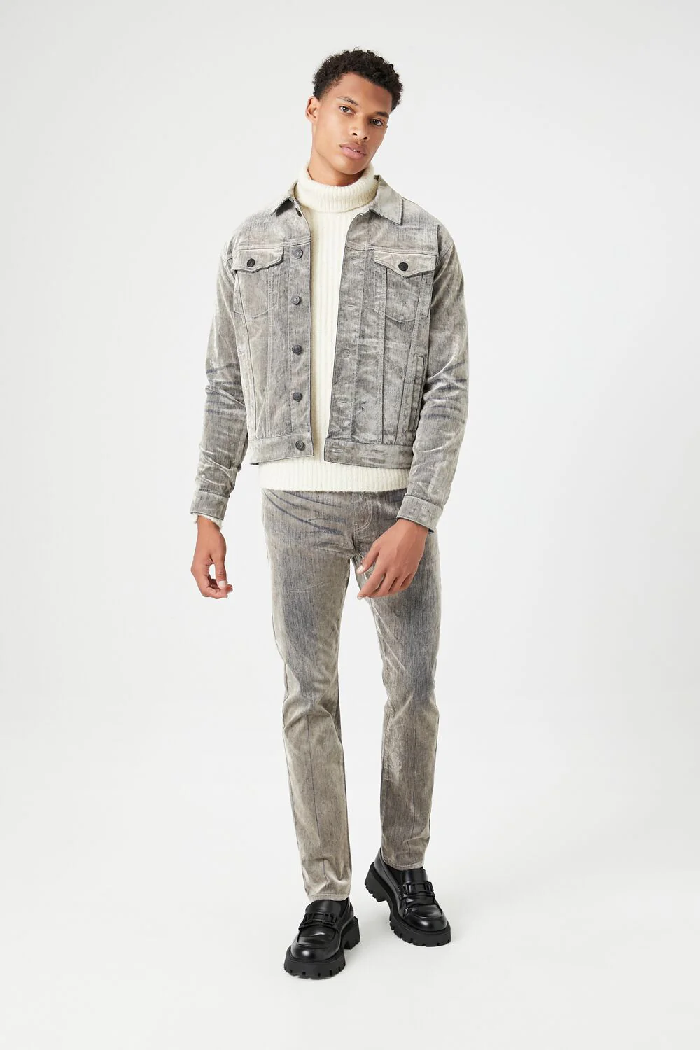Mineral Wash Mid-Rise Slim-Fit Jeans