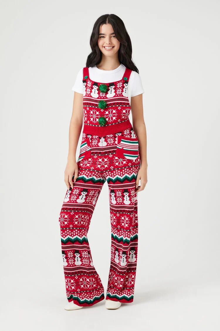 Christmas Fair Isle Knit Overalls