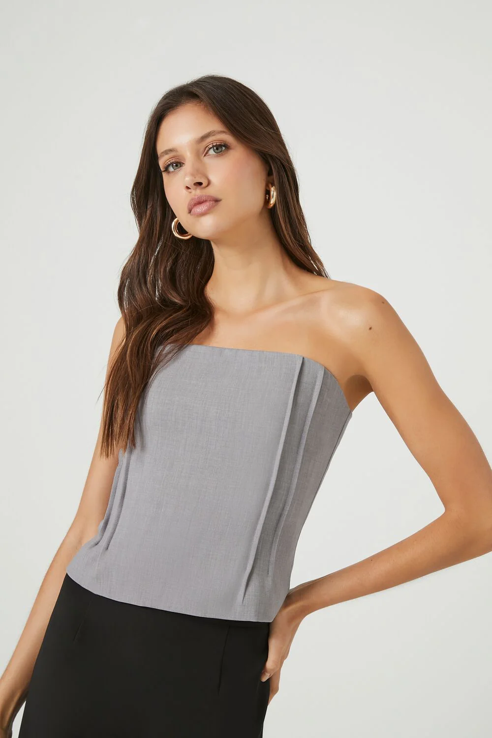 Pleated Strapless Top