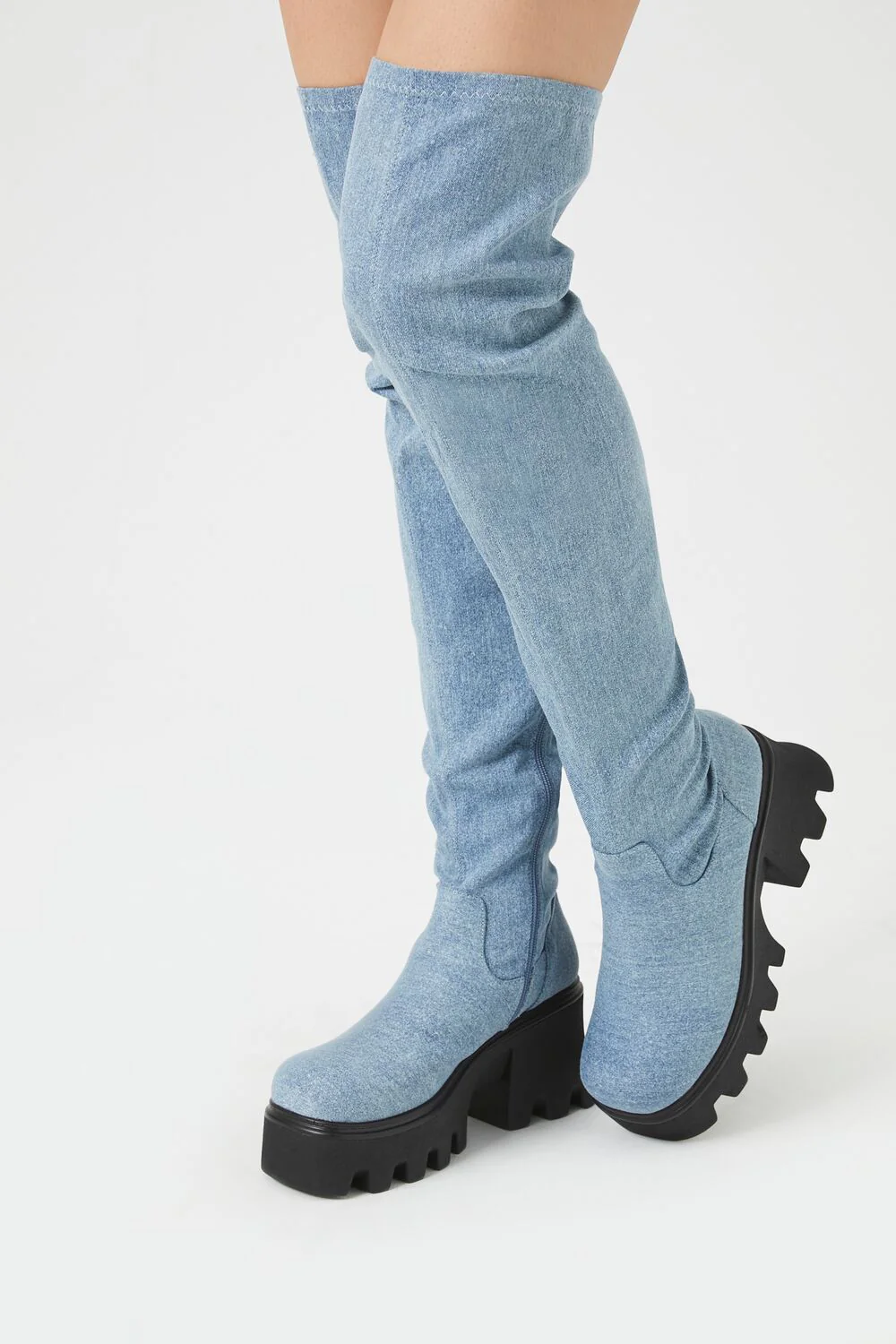 Over-the-Knee Lug-Sole Boots