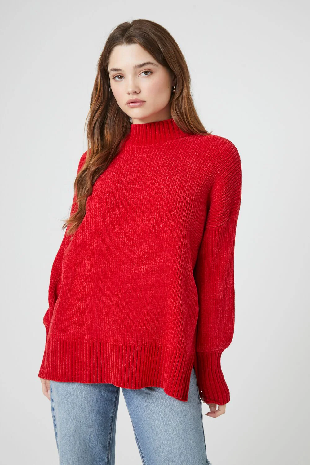 Ribbed Mock Neck Sweater
