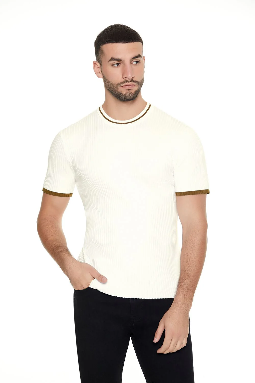 Sweater-Knit Ringer Tee