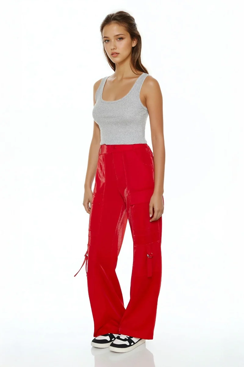 Wide-Leg Utility Cargo Pants - Image 2