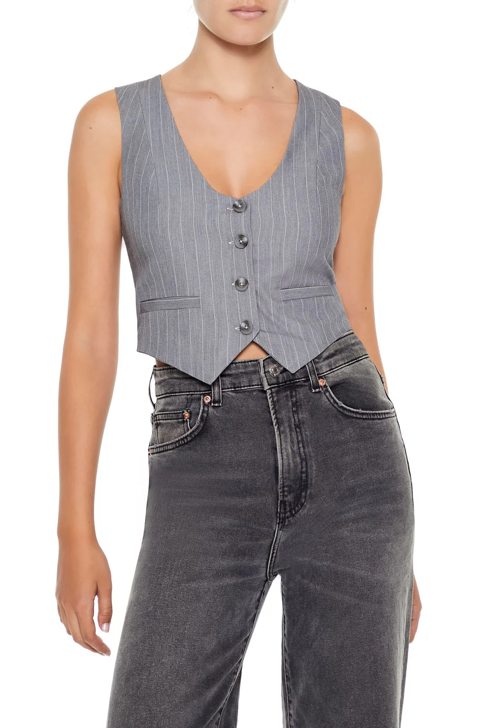 Pinstriped Crop Top
