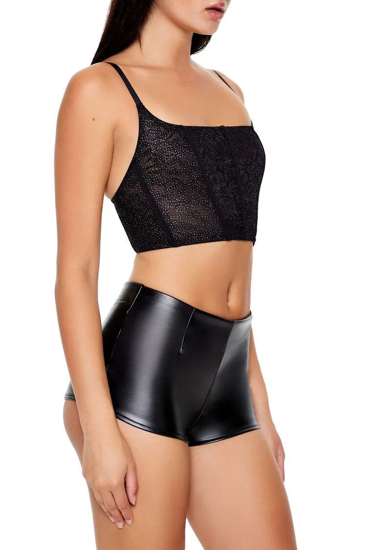 Rhinestone Lingerie Corset Top - Image 3