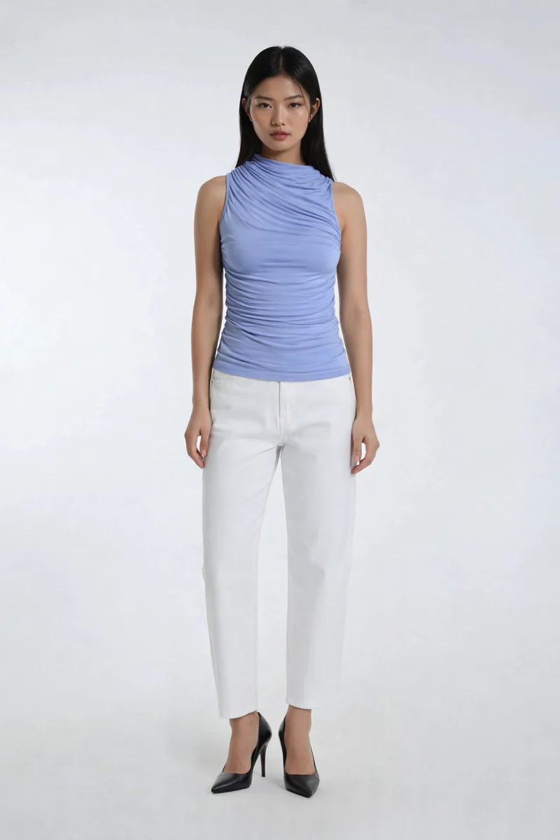 Sleeveless Ruched Top