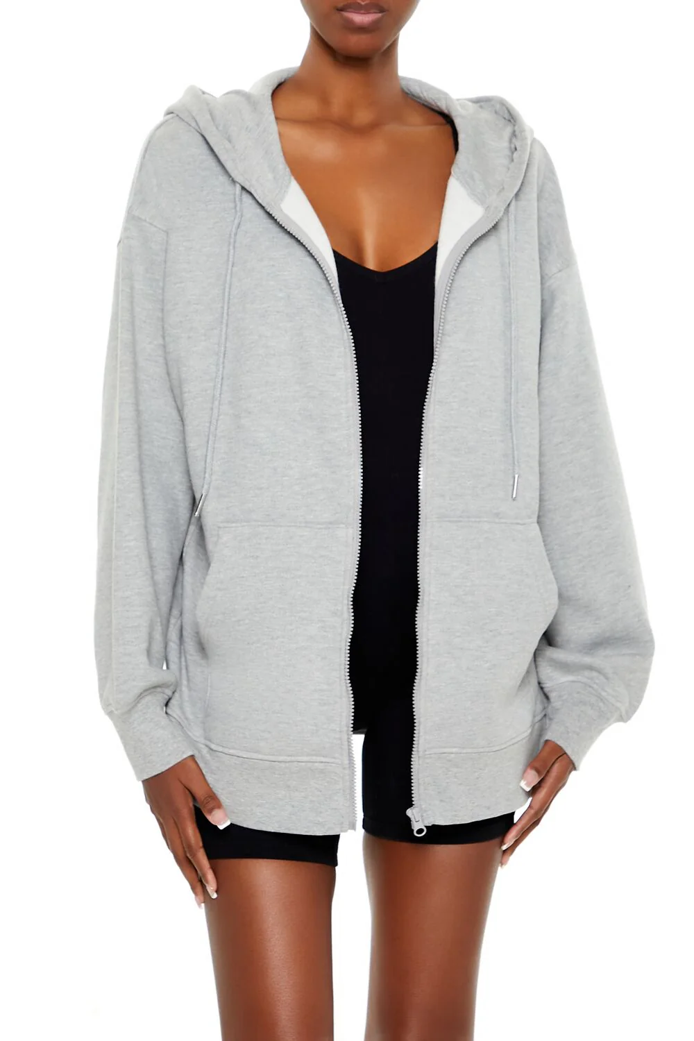 Oversized Fleece Zip-Up Hoodie