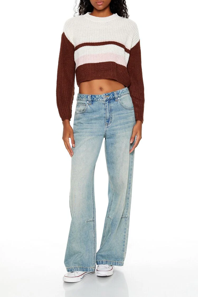 Colorblock Cropped Sweater - Image 2