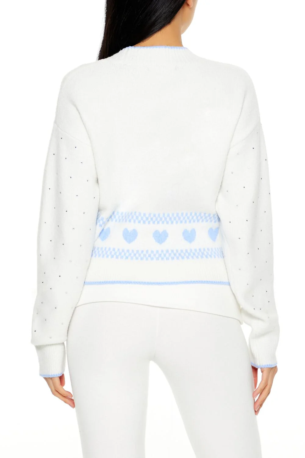Fair Isle Heart Cardigan Sweater - Image 5