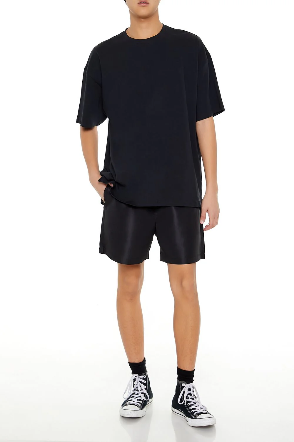 Vented Drawstring Swim Trunks