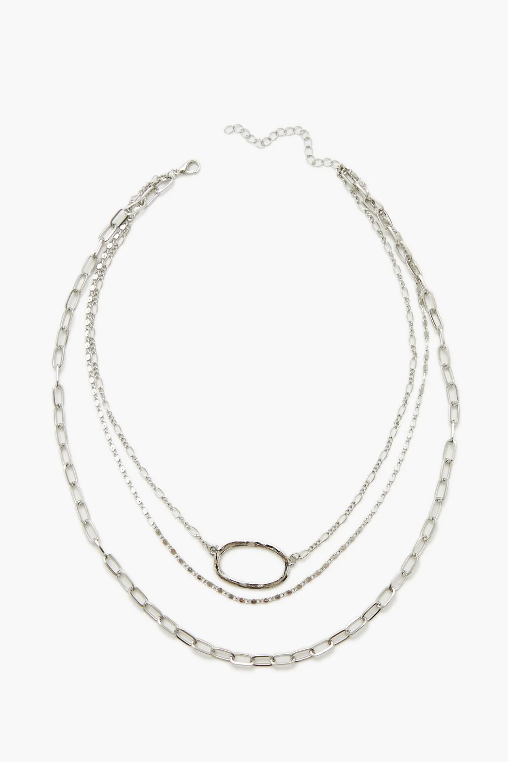 Layered Hammered Ring Necklace