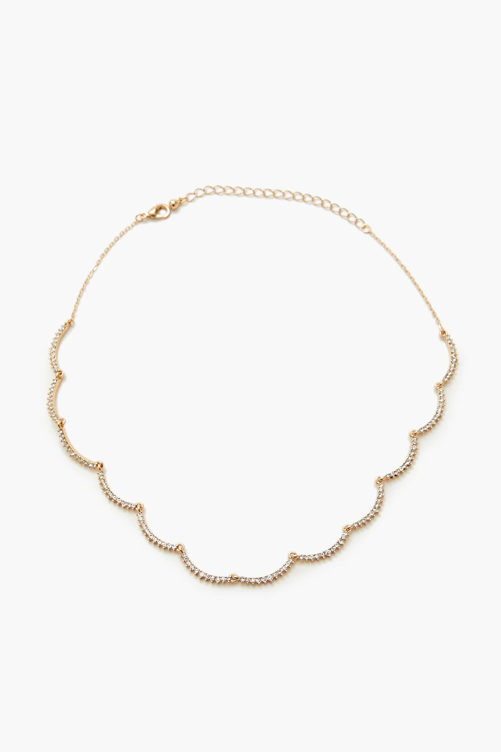 Rhinestone Scalloped Necklace