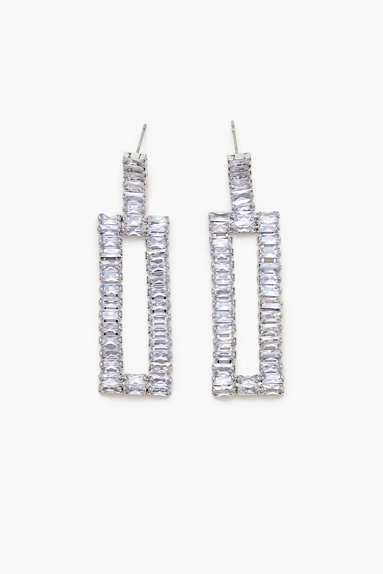 Faux Gem Geo Drop Earrings