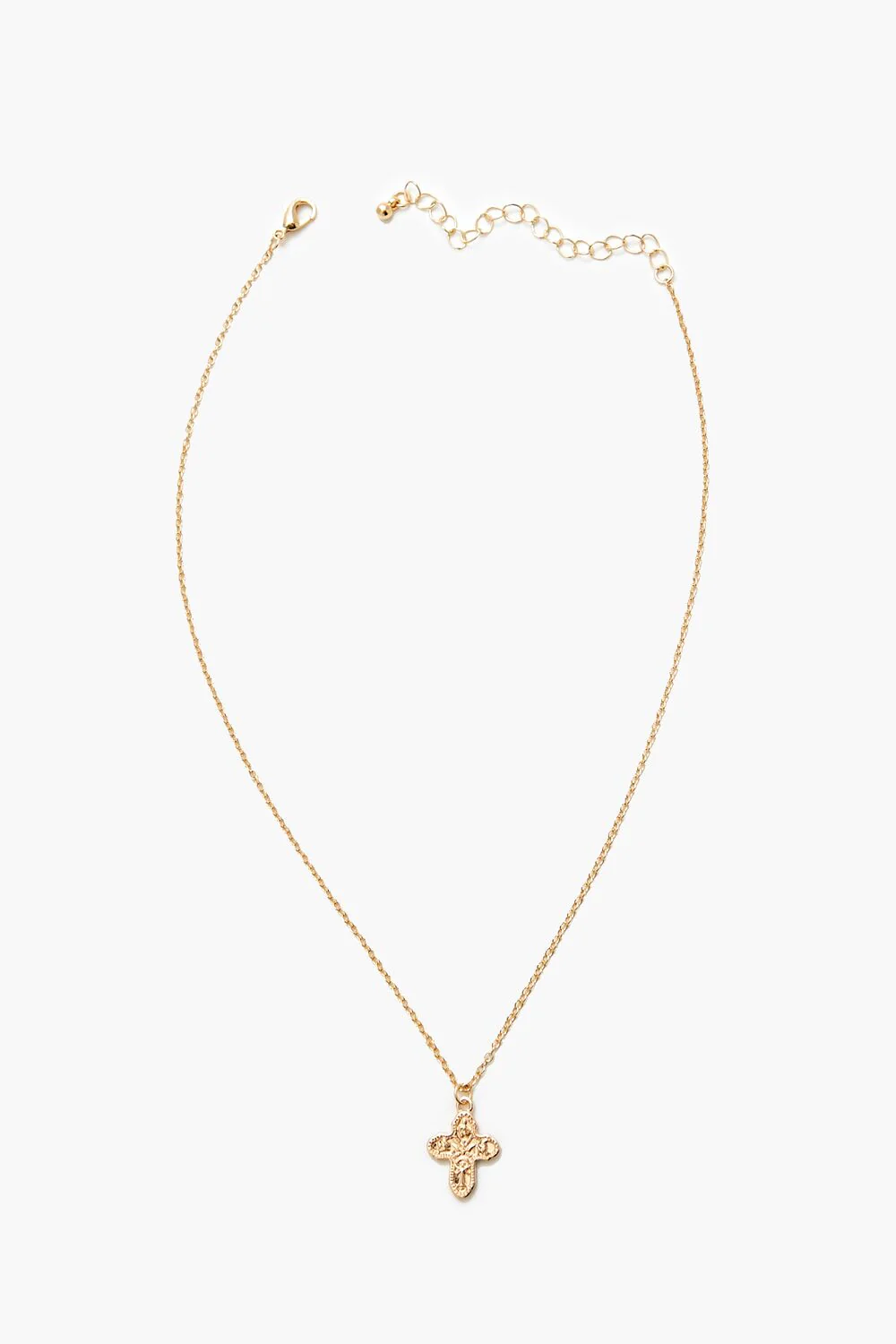 Etched Cross Charm Necklace