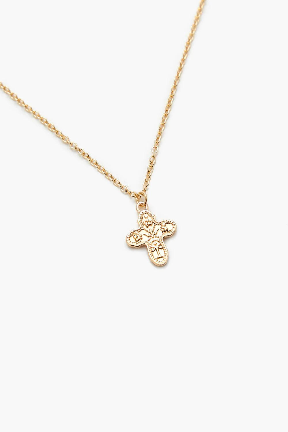 Etched Cross Charm Necklace - Image 2