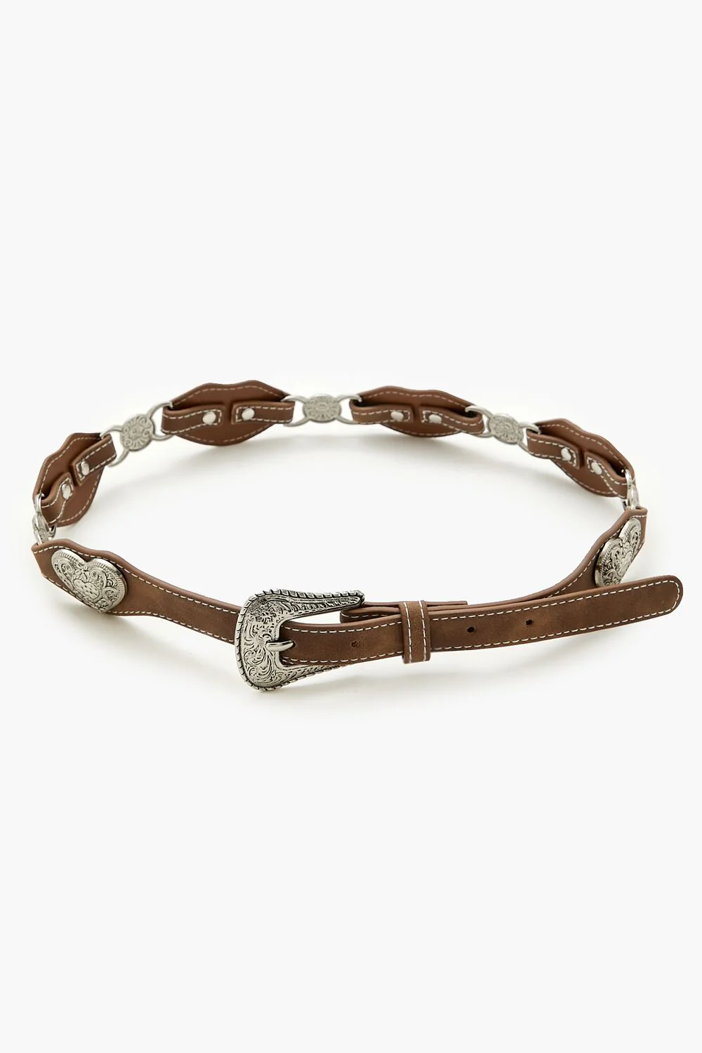Etched Heart Faux Leather Belt