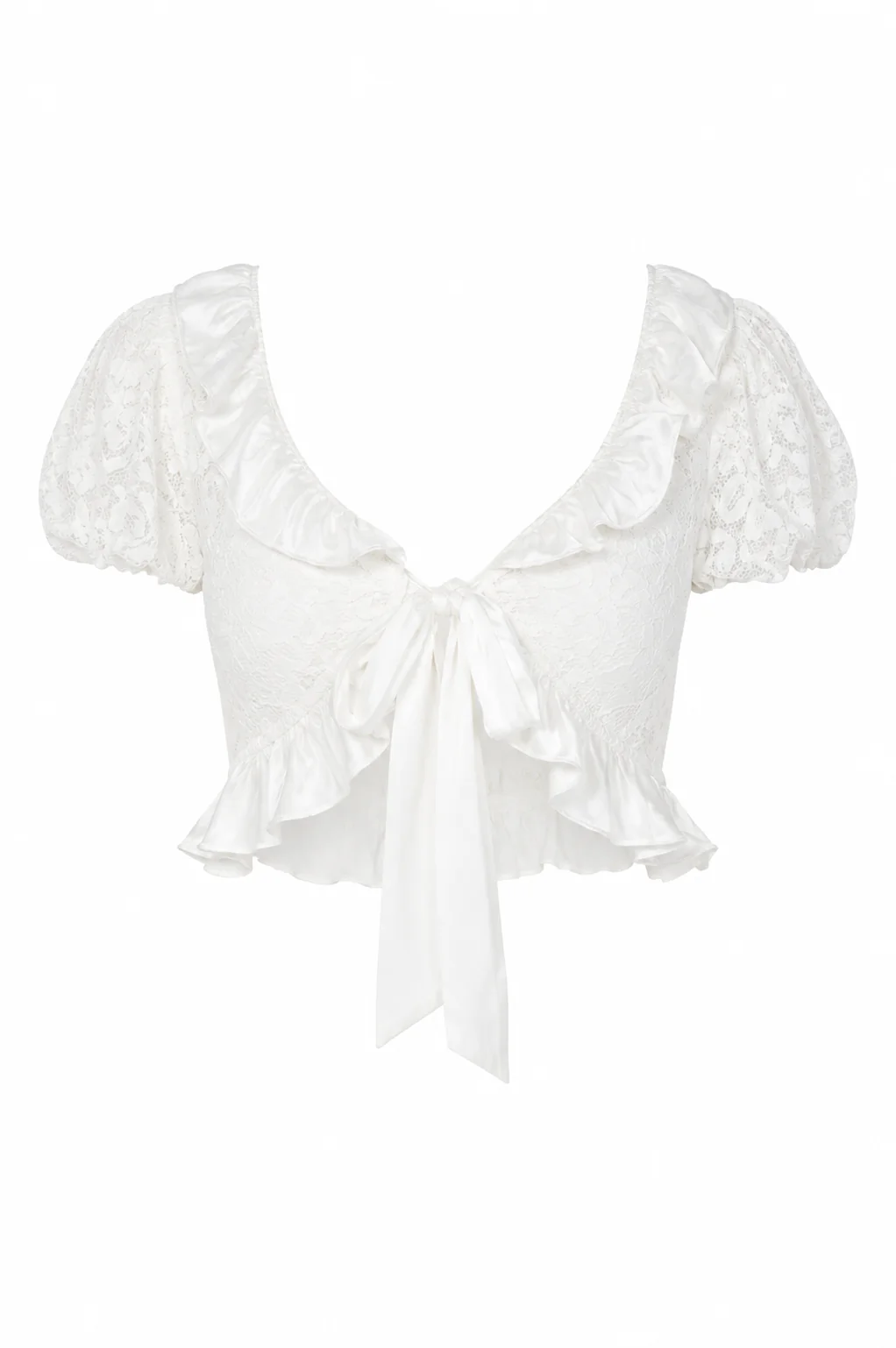 Ruffled Lace Crop Top - Image 2