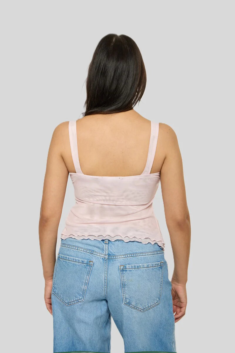 Twist-Front Mesh Tank Top - Image 6