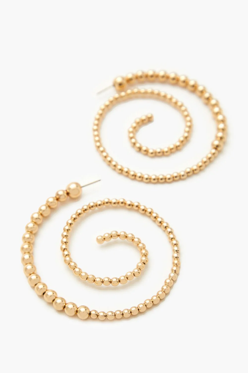Beaded Spiral Hoop Earrings - Image 2