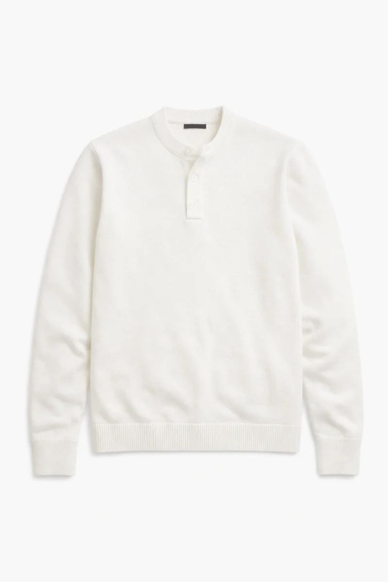 Long-Sleeve Henley Sweater - Image 3