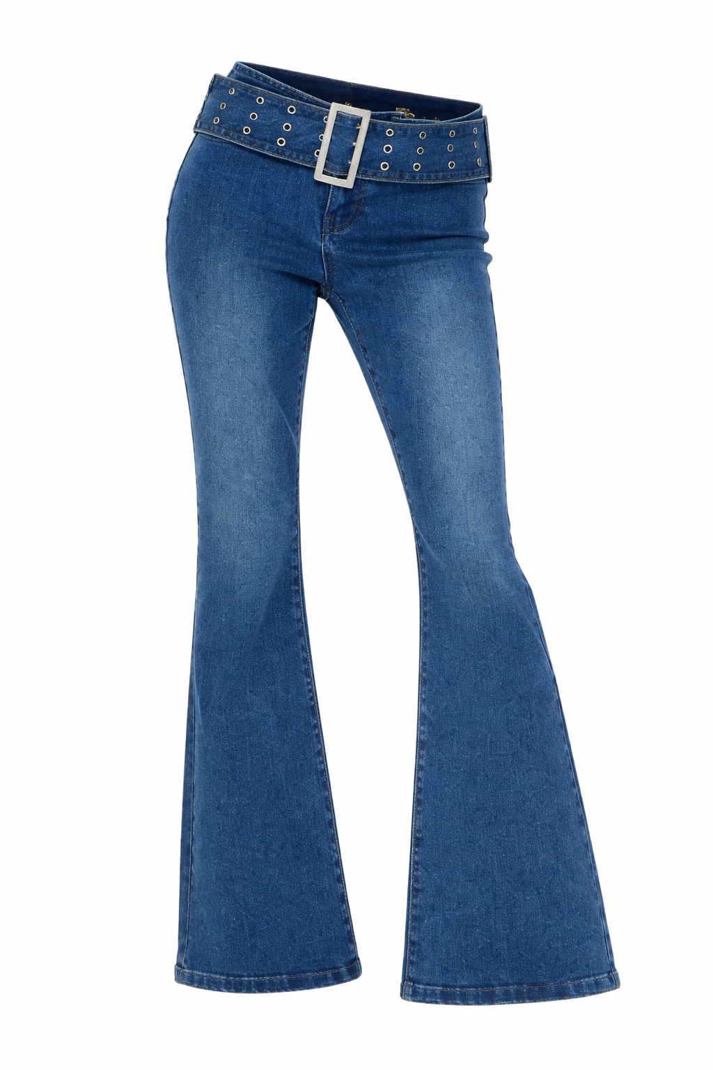 Low Rise Bootcut Denim With Wide Buckle Detail - Image 4