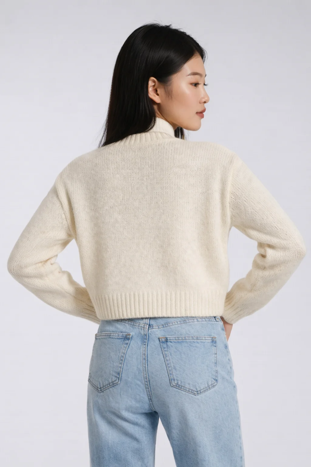 Heart Print Cropped Cardigan - Image 2