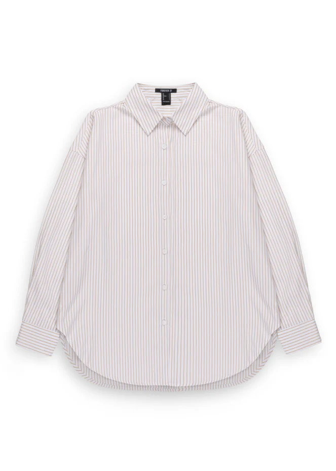 Striped Long Sleeve Shirt and Wide Leg Pants Set - Image 4