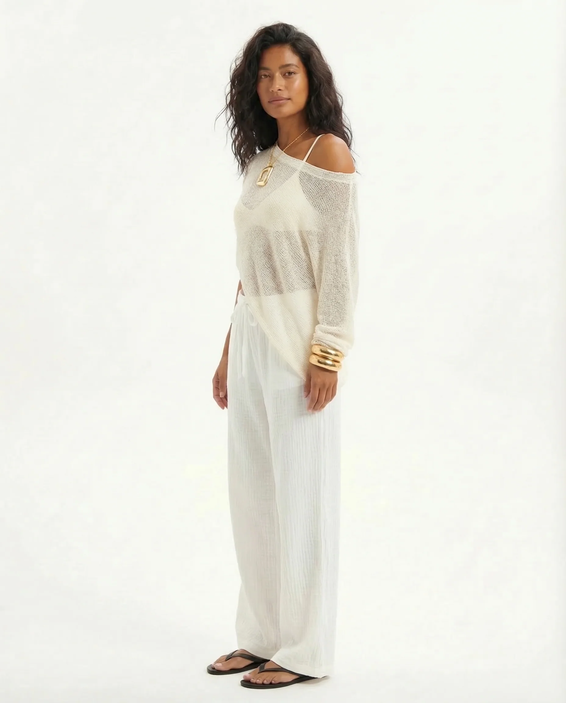 Wide Leg Pull On Pants - Image 4