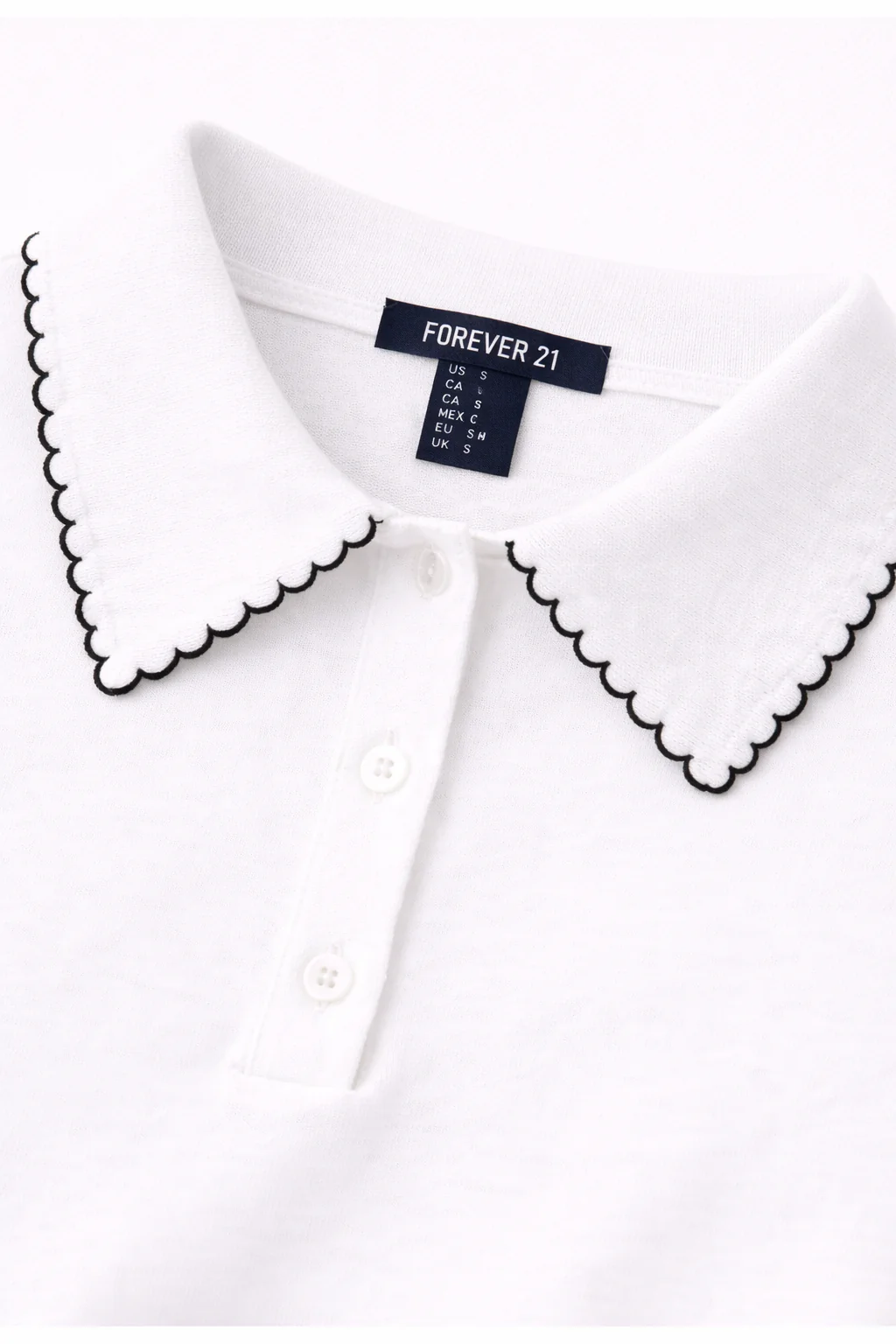 Scalloped Edge Short Sleeve Polo Shirt - Image 4