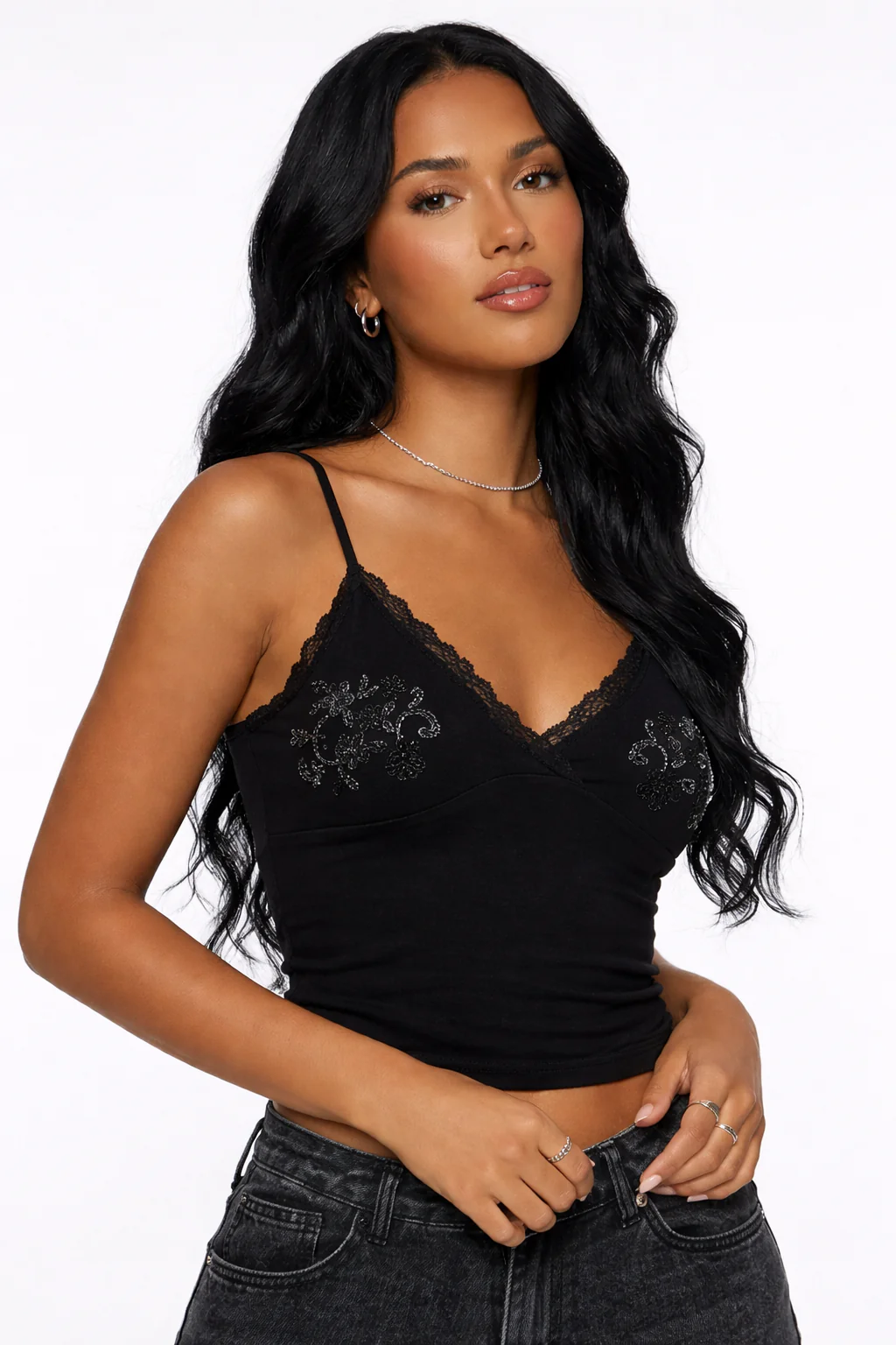 Beaded Lace Trim Tank Top - Image 4