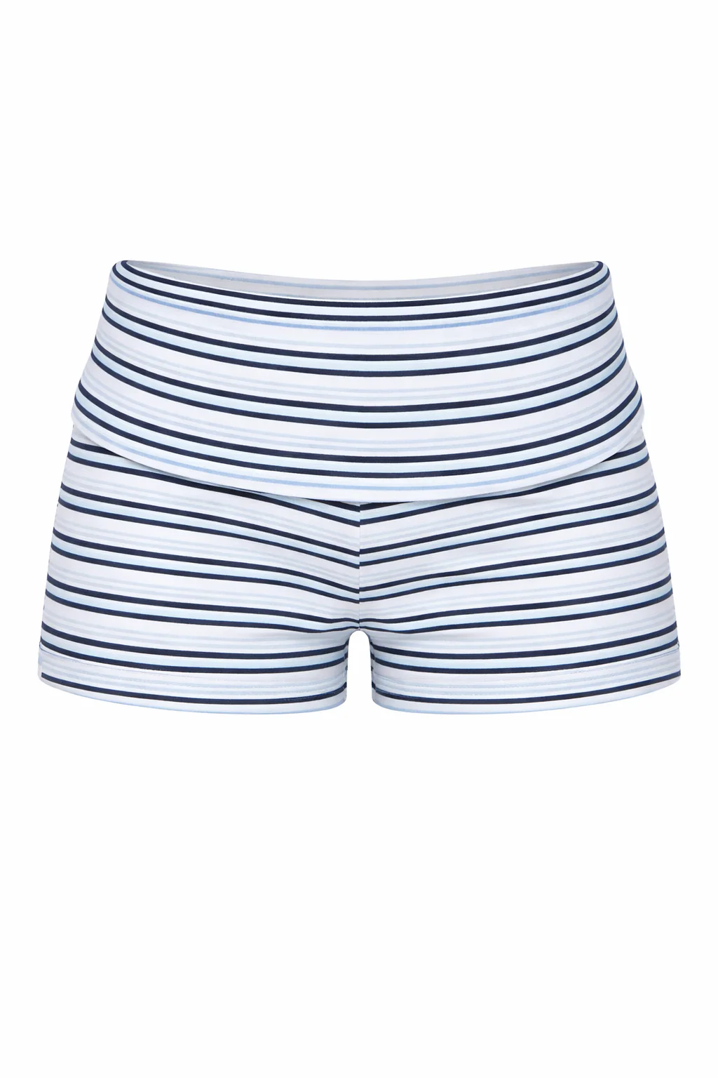 Striped Fold Over Waistband Shorts - Image 3