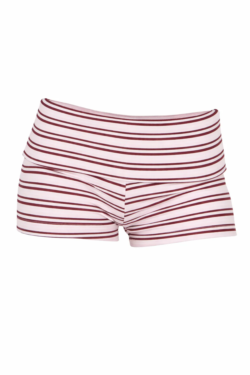 Striped Fold Over Waistband Shorts - Image 6