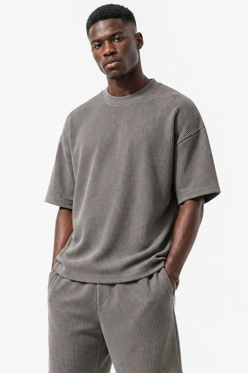 Waffle Knit Oversized T-Shirt