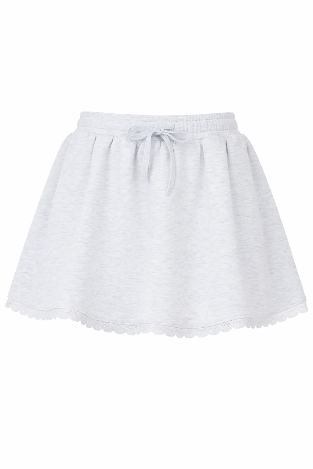 Fleece Mini Skirt With Lace Trim - Image 3